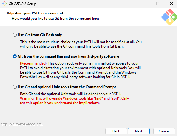 Instalacja Git - Adjusting your PATH environment
