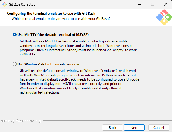 Instalacja Git - Choose the default behavior of git pull